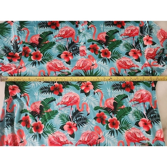 2/Yatta Golf Polos Tropical Pink Flamingo + Fall Leaves Stretch Performance XL - Picture 5 of 16